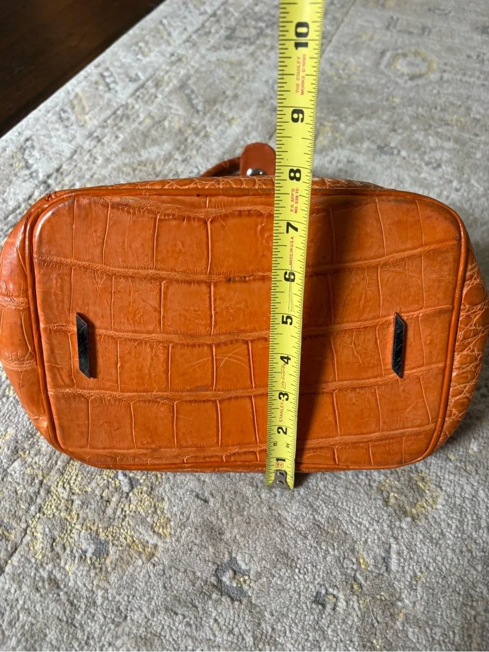 Colombo Via Della Spiga Orange Crocodile Leather Bag